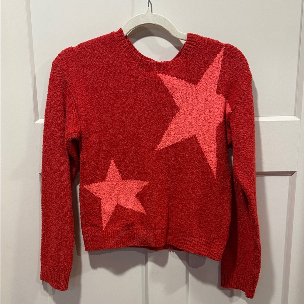 Cat & Jack Red and Pink Star Sweater